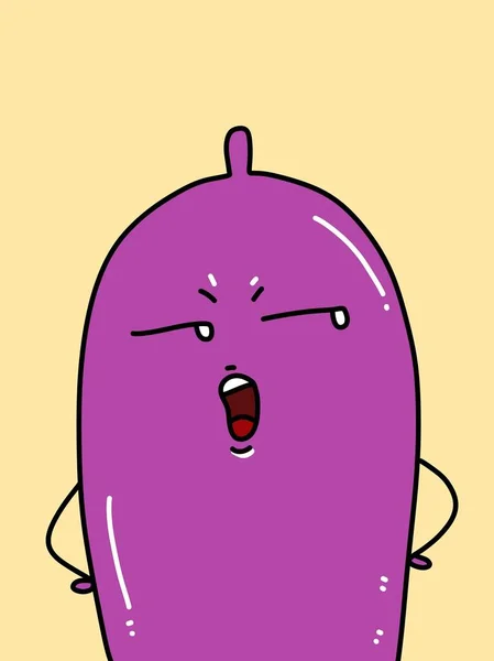 Cute Condom Cartoon Yellow Background — Photo