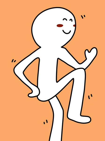 Schattig Man Cartoon Oranje Achtergrond — Stockfoto