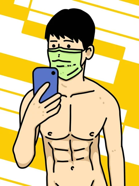 可愛い男漫画色の背景 — ストック写真