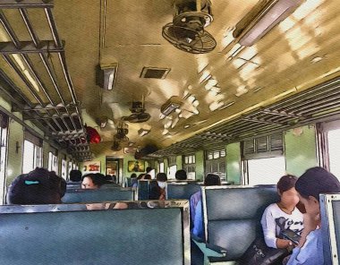 Tayland 'daki eski trendeki insanların sanat renkleri