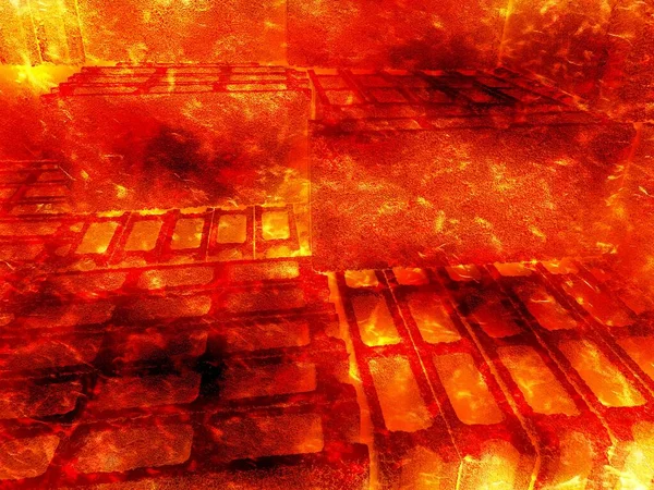 Brandende Bakstenen Vloer — Stockfoto