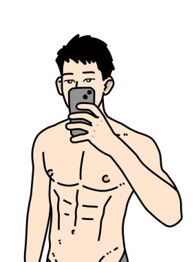 Beyaz arka planda sevimli bir adam çizgi filmi