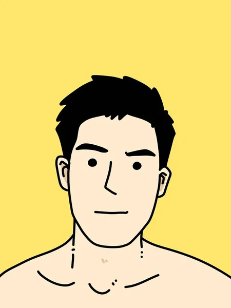 Mignon Homme Dessin Animé Sur Fond Jaune — Photo