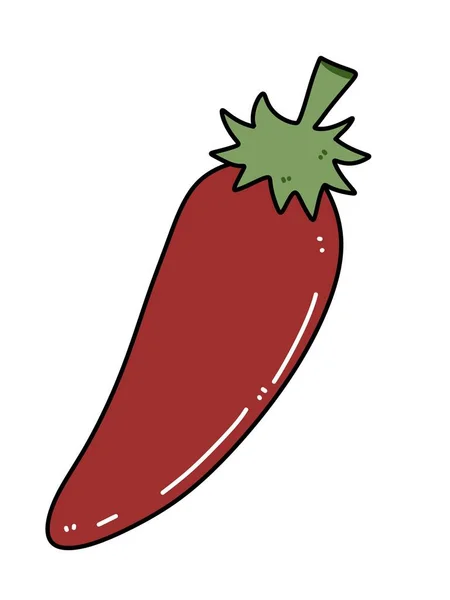 Red Chili Cartoon White Background — Stock Photo, Image