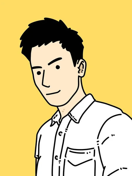 Cute Man Kartun Latar Belakang Kuning — Stok Foto