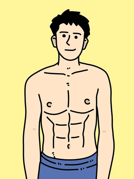 黄色の背景のかわいい男漫画 — ストック写真