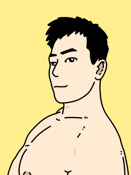 Lindo Hombre Dibujos Animados Sobre Fondo Amarillo — Foto de Stock