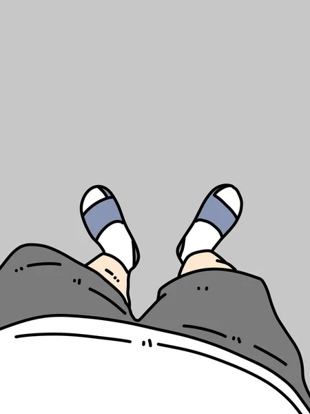 灰色背景的腿人卡通片 — 图库照片