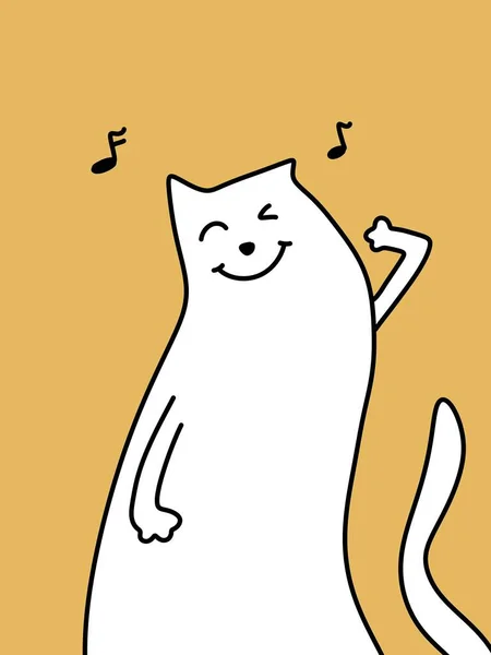 Cute Cat Cartoon Brown Background — 스톡 사진