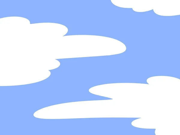 Ciel Bleu Nuage Blanc Dessin Animé — Photo