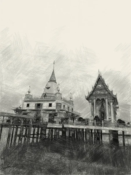Чорно Білий Фон Храму — стокове фото