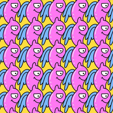 Tatlı prezervatif çizgi filminin kusursuz deseni.