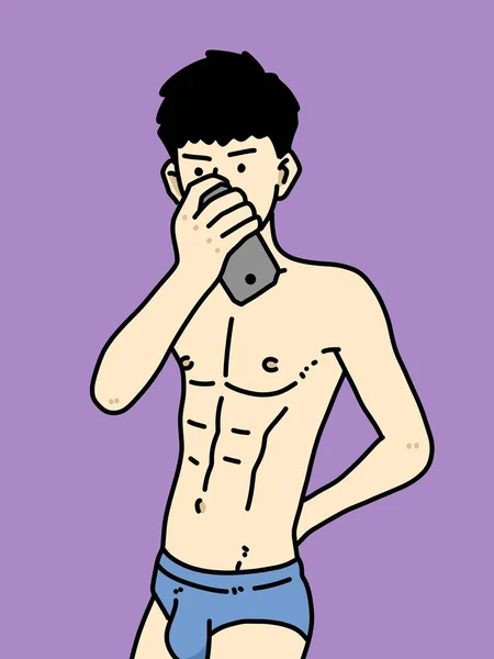 Cute Manc Cartoon Purple Background — 스톡 사진