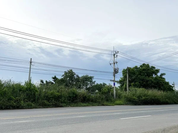 Asphaltstraße Land Chachoengsao Bei Thailand — Stockfoto