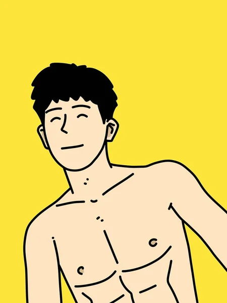 Lindo Hombre Dibujos Animados Sobre Fondo Amarillo —  Fotos de Stock