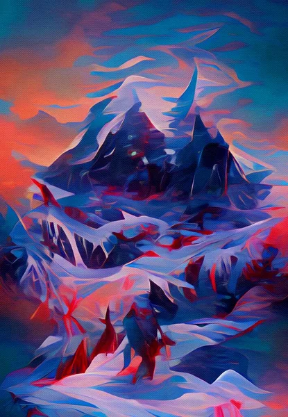 Art Color Snow Mountain Background — Stock Photo, Image