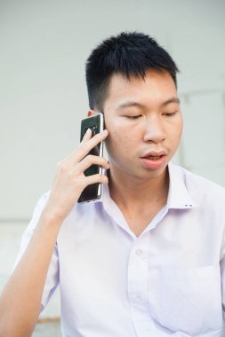 cute boy in nature garden