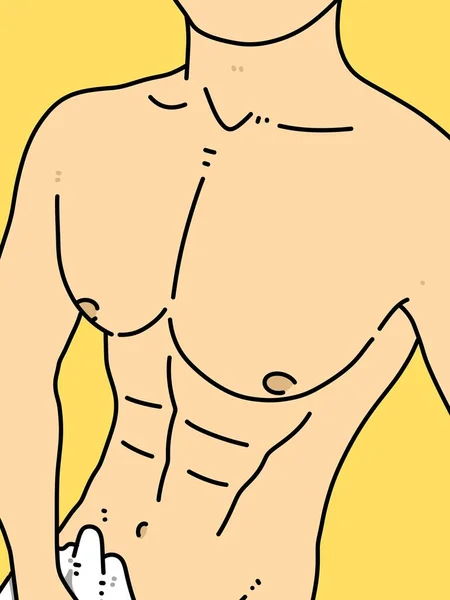 body man cartoon on yellow background