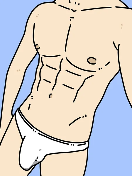 body man cartoon on blue background