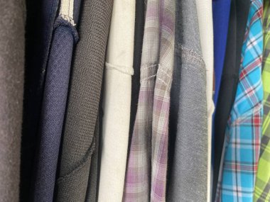 close up different clothes, selective focus