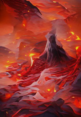 Kırmızı ve beyaz bulutlu soyut arkaplan