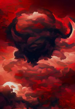 art color of devil clouds background