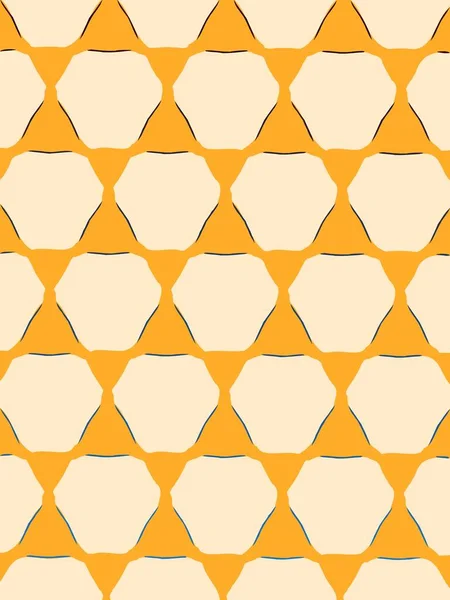 seamless pattern in geometric form with orange and yellow elements.