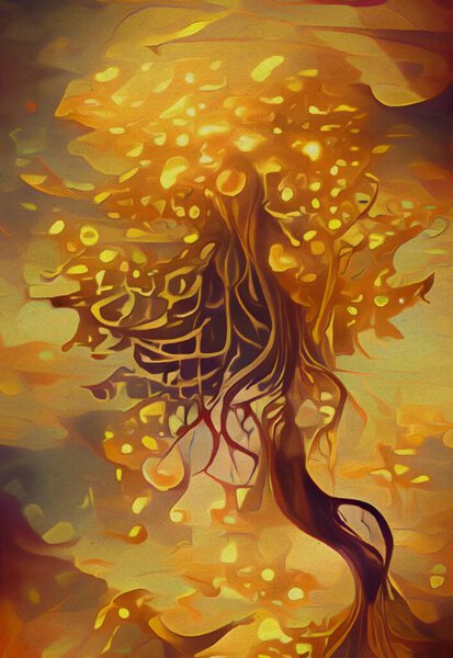 Art color of golden tree background