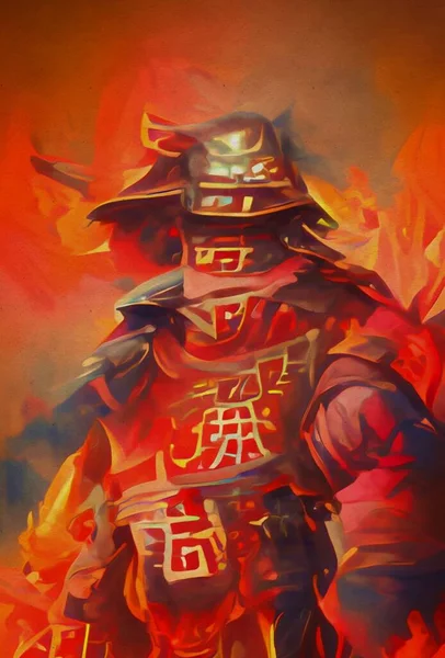 Art Color Red Samurai Background — ストック写真