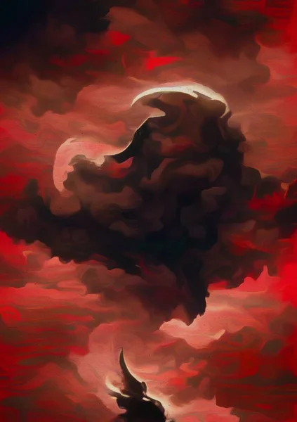 Art Color Devil Clouds Background — Photo