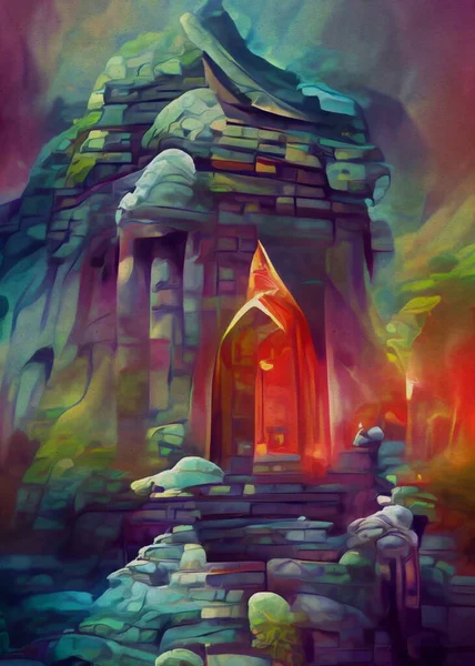 Abstract Painting Church — Stockfoto