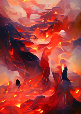 art color of volcano background