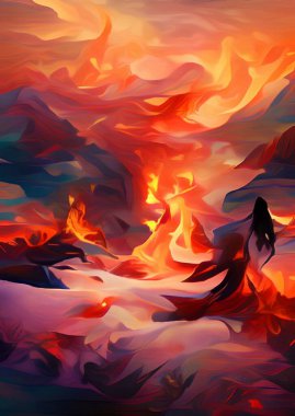 art color of volcano background