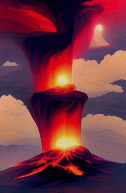 art color of volcano background
