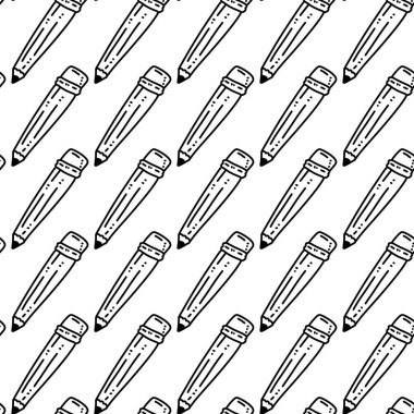 black and white of pencil pattern seamless background.