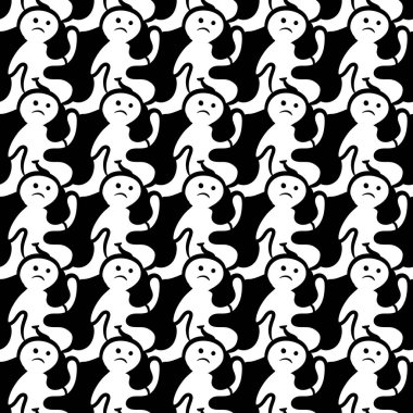 seamless pattern with cute cartoon characters of children