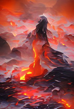 alevler siyah arkaplanda