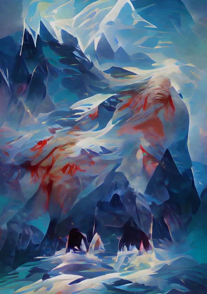 Art Color Ice Mountain Background — 图库照片