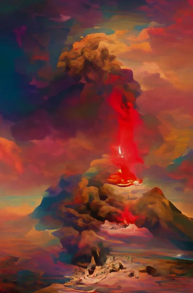 Art Color Volcano Background — 图库照片