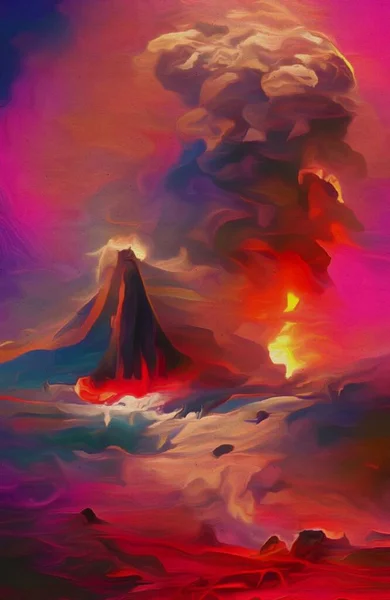 Art Color Volcano Background — Zdjęcie stockowe