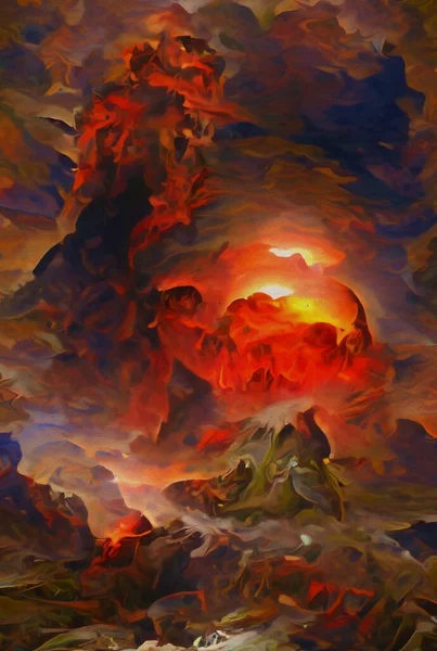 Art Color Volcano Background — 图库照片