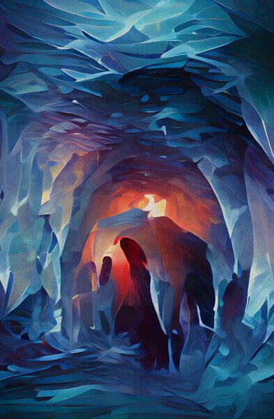 Art color of ice cave background