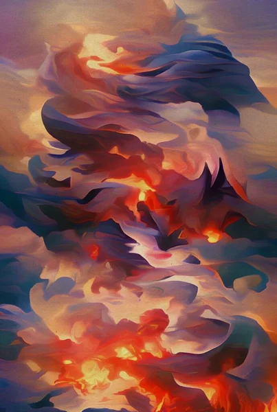 Art Color Fire Burning Forest Background — Stockfoto