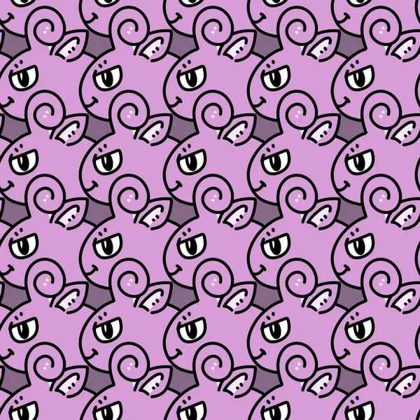 Seamless Pattern Cute Monster Cartoon — Stock Photo, Image