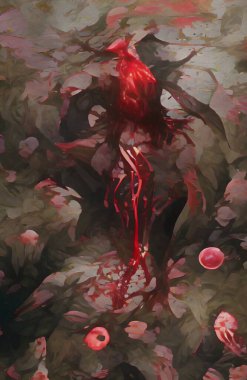 art color of red bloody monster background