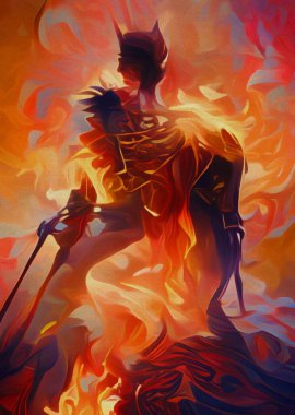 art color of fire monster background