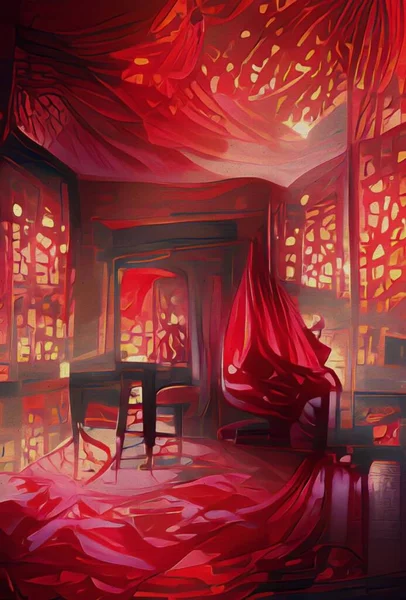 art color of red room background