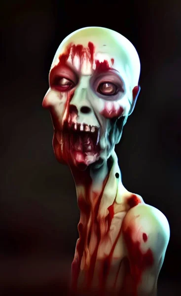 Art Color Bloody Zombie Illustration — Stockfoto