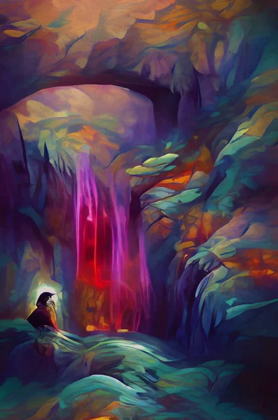 Art Color Beautiful Cave Background — 图库照片