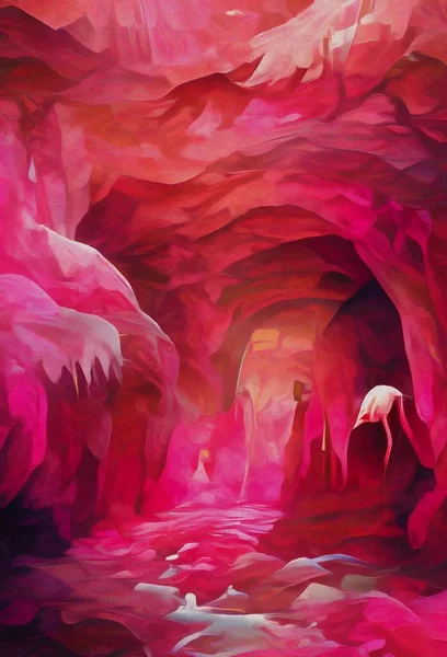 Art Color Pink Cave Background — ストック写真